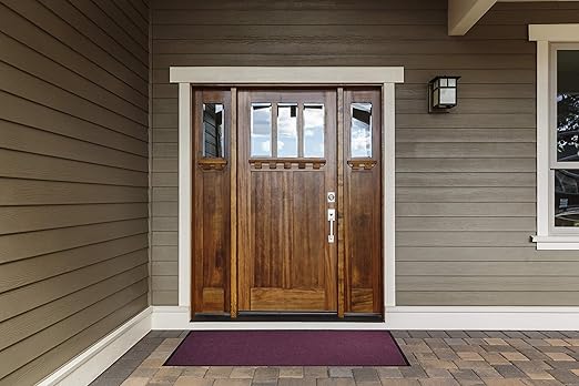 WaterHog Diamond | Commercial-Grade Entrance Mat with Rubber Border – Indoor/Outdoor, Quick Drying, Stain Resistant Door Mat (Medium Brown, 4' x 8')