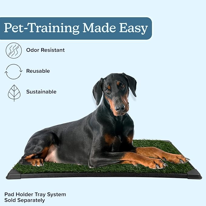 Set of 3 Reusable Pee Pads for Dogs - 41x27in Replacement Artificial Dog Grass - Washable Dog Housebreaking Supplies for Puppy Training by PETMAKER