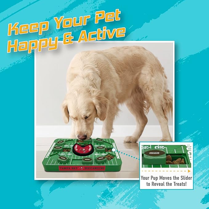 Pets First NFL Tampa Bay Buccaneers Large Puzzle Toy, Dog Puzzle Treat Toy, New Large Size, Interactive Dog Treat Toy, Dog Slow Feeding Toy