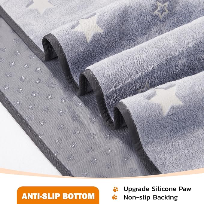 LOOBANI Washable Pee Pads for Dogs, Fast Absorption Reusable Puppy Pads, Waterproof Whelping Mats, Non Slip Training Pet Playpen Mat for Floor, Dog Crate, Grey 2 Pack 36 x 36 in