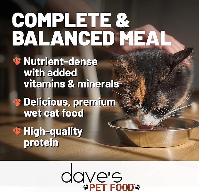 Dave's Pet Food Grain Free Wet Cat Food Pate (Chicken Formula), Made in USA Naturally Healthy Canned, Added Vitamins & Minerals, 5.5 oz Cans (24 Pack)
