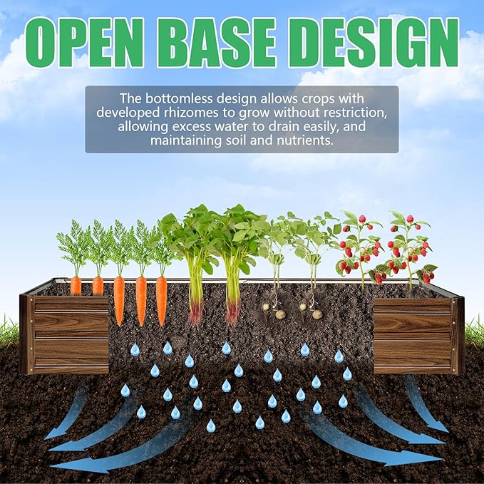 SnugNiture Galvanized Raised Garden Bed 6x3x1FT Outdoor Large Metal Planter Box Steel Kit for Planting Vegetables, Flowers