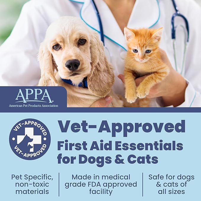 Dog First Aid Kit for Hiking & Travel - Vet Approved Emergency Supplies - Pet First Aid Kit Guide, Tick Remover, Thermal Blanket & More - Compact Dog Hiking Gear for Camping, Hunting, Backpacking