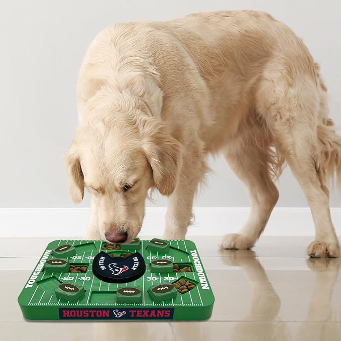 Pets First NFL Houston Texans Large Puzzle Toy - Interactive Dog Treat Puzzle, New Size, Slow Feeding Toy