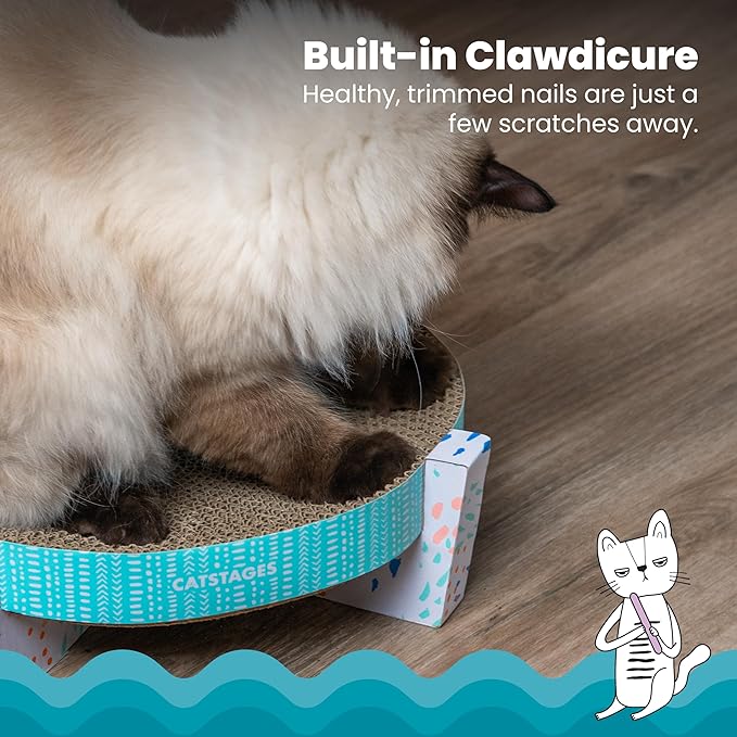 Catstages Scratch Snggle & Rest Elevated Cat Lounger and Cat Scratcher for Relaxing and Play, Includes Catnip