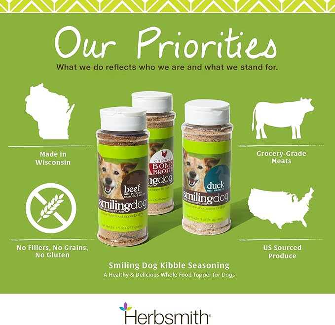 Herbsmith Kibble Seasoning – Freeze Dried Salmon – Dog Food Topper for Picky Eaters - 6.2 oz