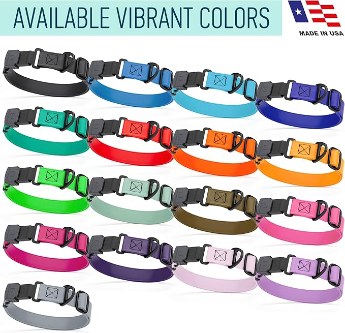 Dogline Biothane Waterproof Dog Collar with Herm Sprenger Black Stainless Steel Quick Release Buckle – Heavy Duty Tactical Durable Collar for Dogs – Comfortable and Safe Pet Collar W1 L 15-25" Orange