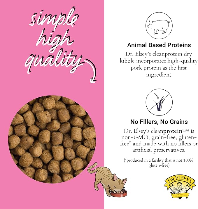 Dr. Elsey's cleanprotein Pork Cat Kibble 6.6lb. Bag