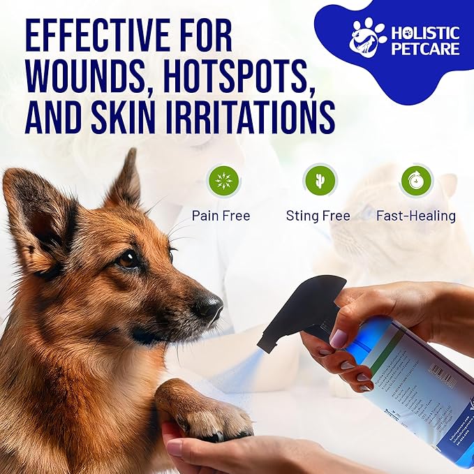 Colloidal Silver Spray for Dogs, Cats, Horses & Birds - 20 PPM Effective Wound Care, Hot Spot Treatment, Skin Relief & Immune Support - All-Natural Pet Silver Spray (16 Oz)