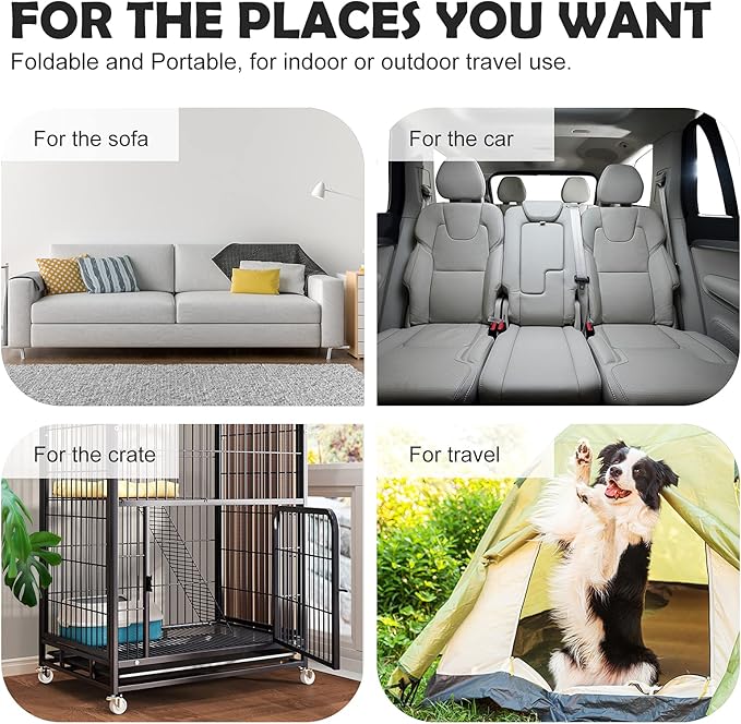 JoicyCo Soft Dog Crate Bed Pad Mat, 48 in Non-Slip Bottom Washable for Extra Large Dogs, Pet Mattress Kennel Pad, Clay Gray