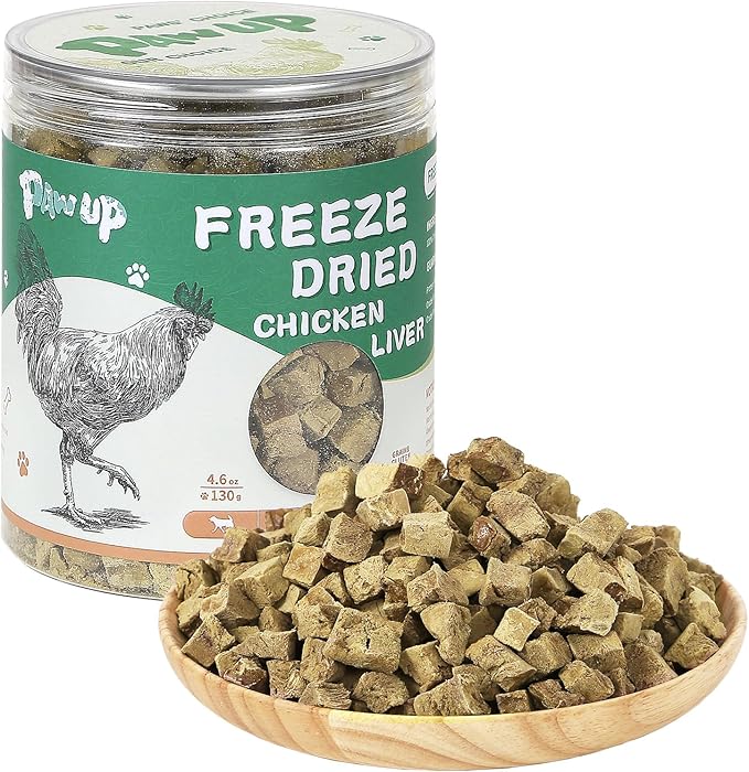Freeze Dried Chicken Liver Pet Treats, High Protein Freeze-Dried Pet Food for Dogs, Cats, Fresh Ingredient Snacks, 4.6 oz, Rawhide Free&Grain Free