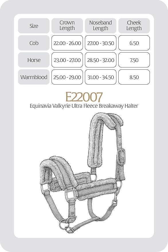 Equinavia Valkyrie Soft Ultra Fleece Padded Adjustable Breakaway Horse Halter - Navy/Navy - Warmblood