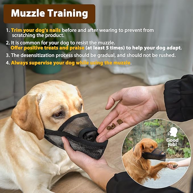 Crazy Felix Nylon Dog Muzzle for Small Medium Large Dogs Dachshund Beagle Poodle Labrador, Air Mesh Breathable and Drinkable Pet Mouth Guard for Anti-Biting Chewing Scavenging(XXXS, Grey)