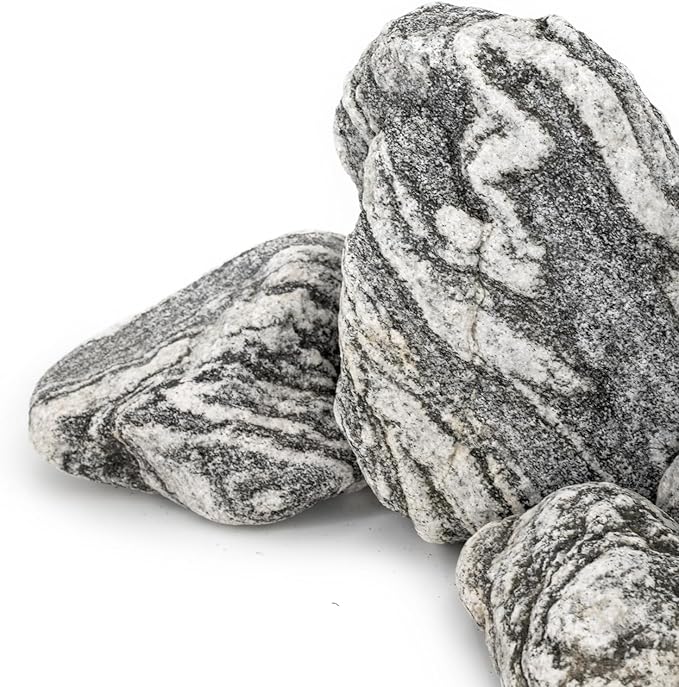 Natural Aquarium Rocks Silver Seiryu Rock Mountain Stone Fish Rocks for Aquariums and Terrariums Animal Feeding Box, Micro Landscape, Stone Landscape and Bonsai (5lb 2-5inch 4-5Pcs)