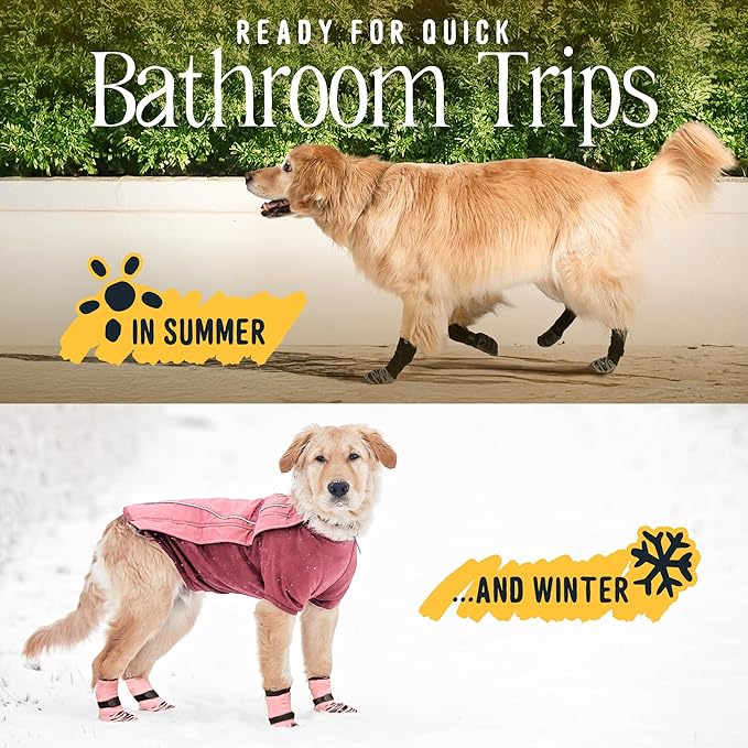 DOK TigerToes Premium Non-Slip Dog Socks for Hardwood Floors - Extra-Thick Grip That Works Even When Twisted - Prevents Licking, Slipping, and Great for Dog Paw Protection (X-Small)