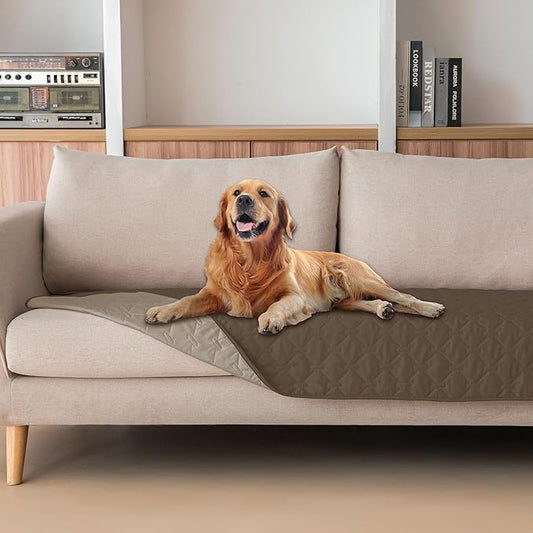 gogobunny 100% Double Sided Waterproof Dog Blanket Soft Pet Bed Cover Reversible Protect Furniture Couch Sofa Car for Puppy Cat Kids (Dark Walnut/Light Walnut, 30x80 Inch (Pack of 1))