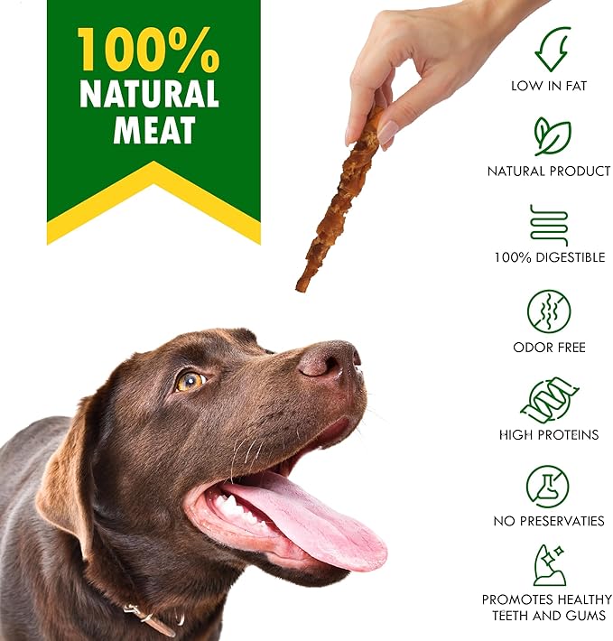 Dog Treats Rawhide Sticks Wrapped with Chicken 11 oz Pet Natural Chew Treats - Grain Free Meat & Human Grade Dried Snacks - Best for Small & Large Dogs (10.6 Ounce (Pack of 1), Smoked Chicken)