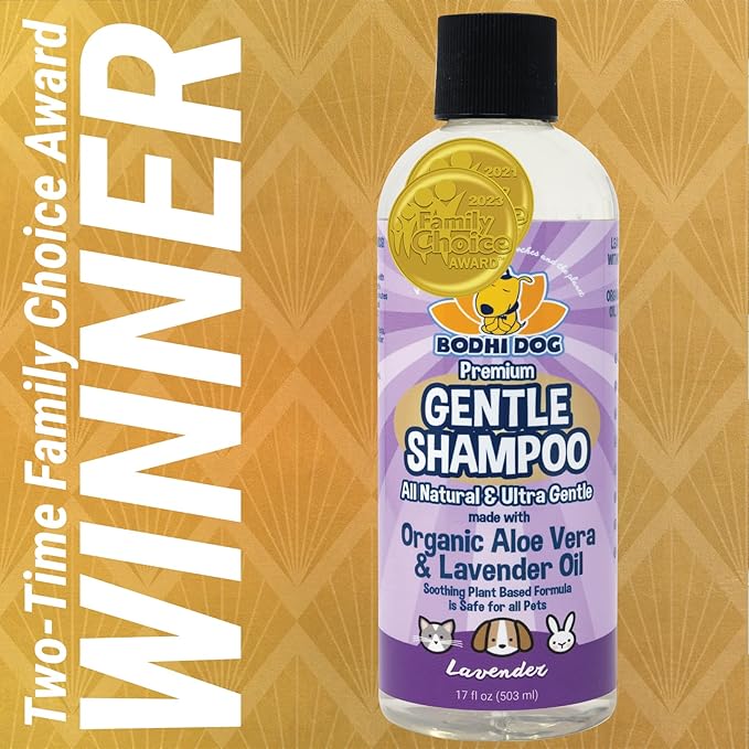 Bodhi Dog Premium Gentle Shampoo - Soothing, Ultra-Gentle Puppy Shampoo with Aloe Vera & Lavender Oil - Natural Moisturizing Pet Wash for Puppies, Dogs & Cats (17 Fl Oz)