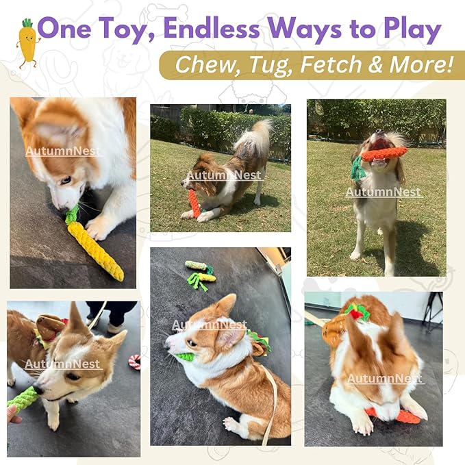 3PCS Mixed Color Woven Pet Rope Toys (Yellow, Green, Orange), Chew Toys for Dogs & Cats, Safe & Durable Braided Rope Toys for Pets
