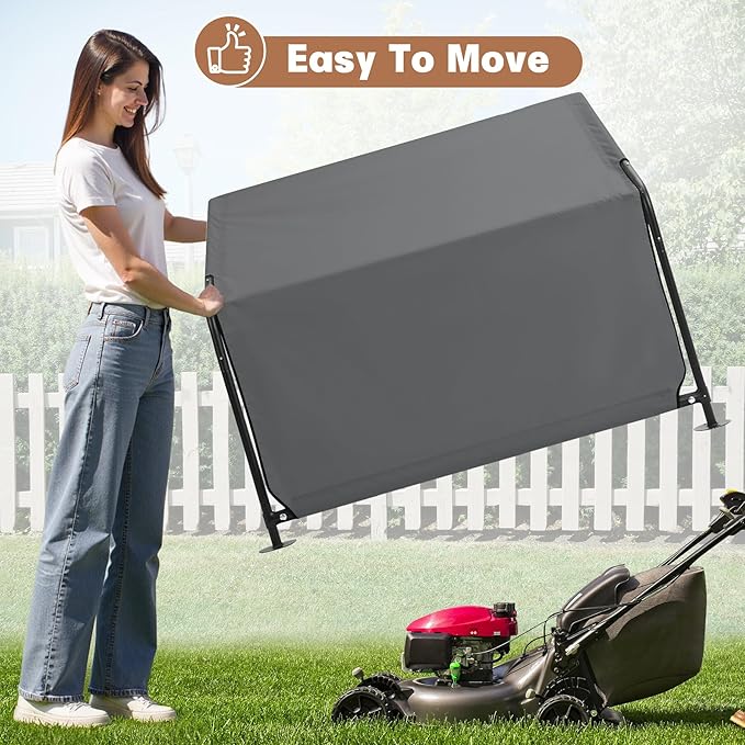 Dog Shade Shelter Outdoor 4'x4'x3' Tent for Large Medium Dogs, Outside Sun Rain Canopy Pet House for Livestock Pigs Cats with Waterproof Roof Ground Nails,Darkl Gray