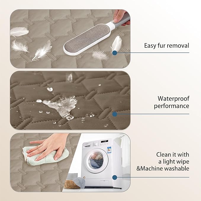 gogobunny 100% Double Sided Waterproof Dog Blanket Soft Pet Bed Cover Reversible Protect Furniture Couch Sofa Car for Puppy Cat Kids (Dark Walnut/Light Walnut, 52x82 Inch (Pack of 1))