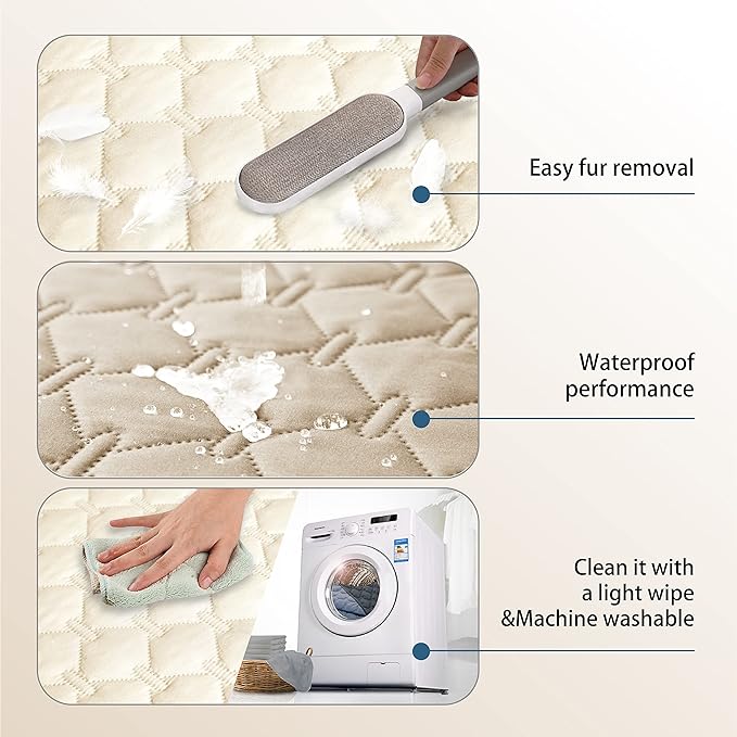 gogobunny 100% Double Sided Waterproof Dog Blanket Soft Pet Bed Cover Reversible Protect Furniture Couch Sofa Car for Puppy Cat Kids (Dark Beige/Light Beige, 30x80 Inch (Pack of 1))