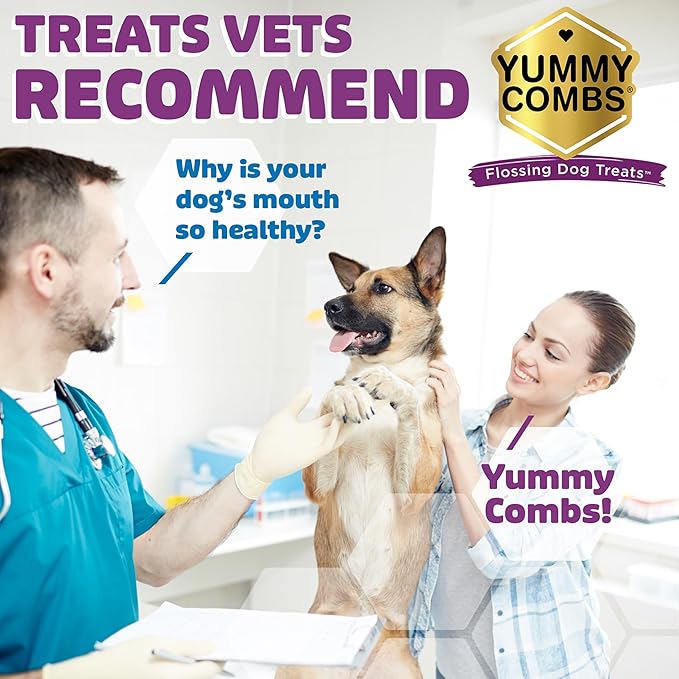 Dog Dental Treats – Vet VOHC Approved – Delicious Chicken Protein – Removes Tartar with Cleaning Comb Shape – Dental Dog Treats for Extra Large Dogs (36oz, 18 Count)
