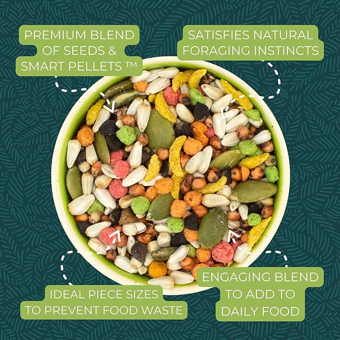 ZuPreem Sensible Seed Bird Food, Amazon, Cockatoo, Macaw, Bird Seed and Pellets Blend, ZuPreem Feed Mixer Topper, Enriching Variety, Made in USA, Macaw Food, (Large, 2 lb bag)