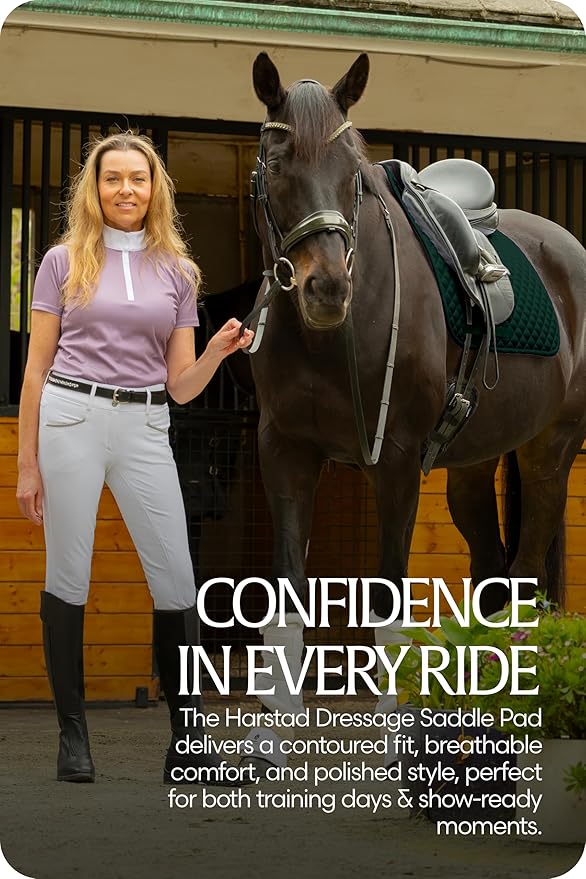 Equinavia Harstad Dressage Saddle Pad | Classic & Durable | Moisture-Wicking Tricot Backing