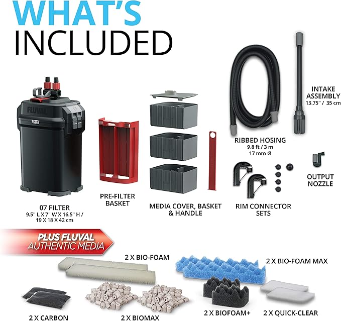 Fluval 307 Perfomance Canister Filter - for Aquariums Up to 70 Gallons - Aquarium Canister Filter