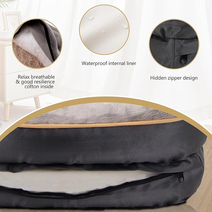JOYELF XLarge Memory Foam Dog Bed, Orthopedic Dog Bed & Sofa with Removable Washable Cover and Squeaker Toy as Gift