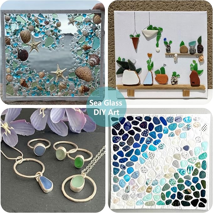 Sea Glass Stones - 2.9LB/46.4oz Colorful Frosted Glass Pebbles Gemstones - Perfect for Aquarium Rocks, Fish Tank Gravel, Vase Fillers, Seaglass DIY Crafts, and Home Decor