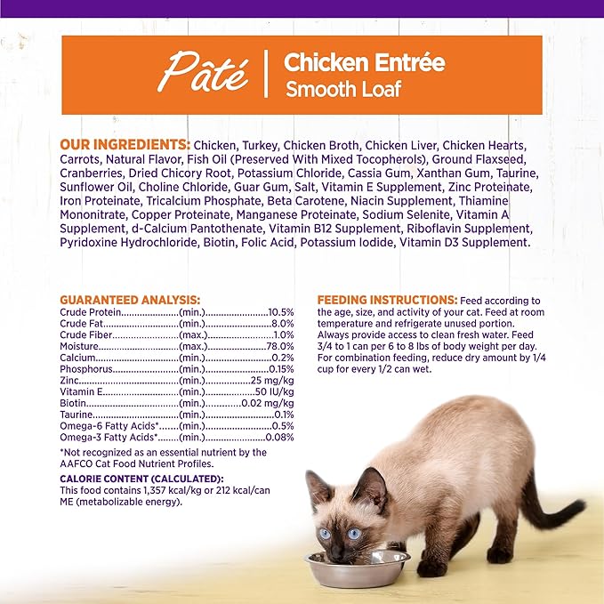 Wellness Complete Health Pate Adult Wet Cat Food, Natural, Protein-Rich, Grain Free, 5.5 Ounce, 24 Pack, (Chicken)