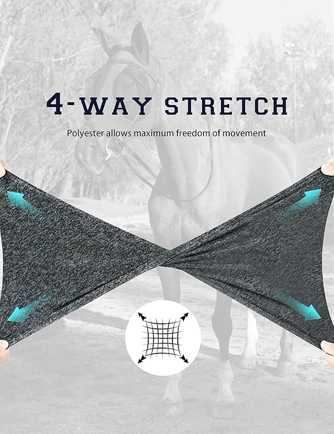 Horse Fly Mask with Ears, UV Protection Mask for Horses, Elasticity Mask with Big Mesh Eye Covers, Snug Fitting Comfortable Breathable Lightweight Dappled Gray Full Size