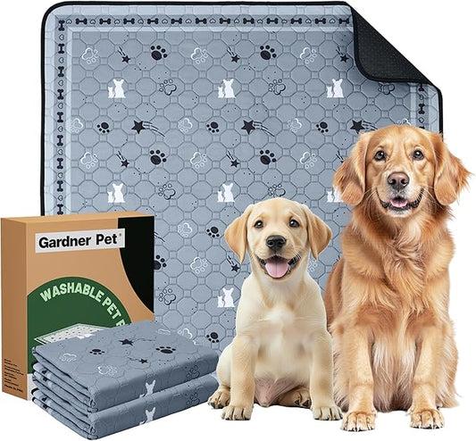 Gardner Pet Washable Dog Pee Pads, 36'' x 36'' Non Slip Dog Mats with Great Urine Absorption, Reusable Puppy Pee Pads for Potty Training, 2 Pack