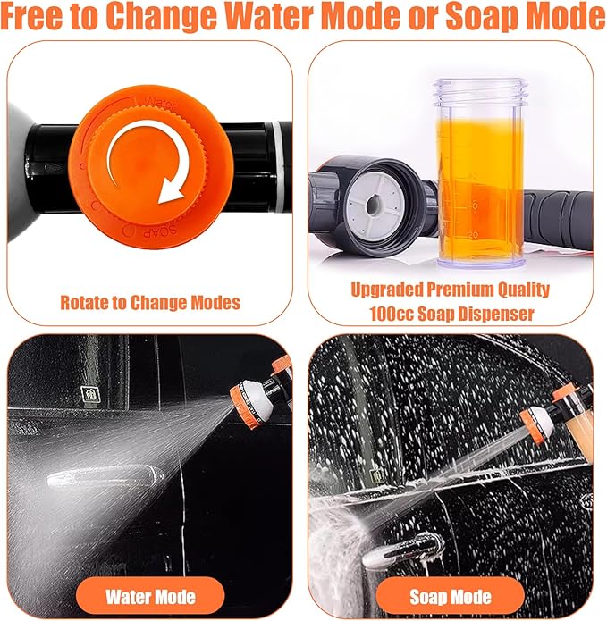 Dog Washing Hose Attachment for Pet Bathing with Black Shower Diverter, Pup Dog Wash Hose Nozzle Shampoo Sprayer for Indoor Outdoor Pet Shower, Dog Shower Attachment with Dog Brush