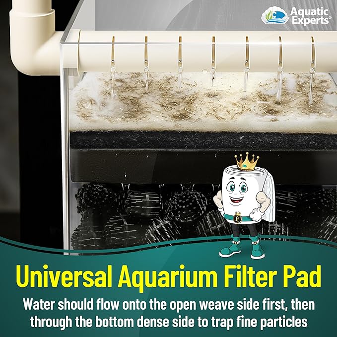 Aquatic Experts Aquarium Filter Floss for Fish Tank Filters - FilterFirst Aquarium Filter Pad - Media Roll for Crystal Clear Water, 12" x 72" by ¾ to ½ Thick