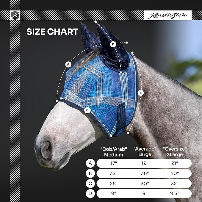 Kensington Signature Fly Mask w/Web Trim, Soft Mesh Ears & Forelock Opening Size: M-Small Horse Color: 500 - Desert Sand