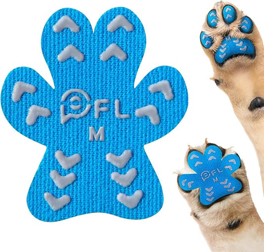 Non-Slip Paw Protector Pads for Senior Dogs, Anti-Slip Rubber Traction Stickers, Protect Dogs' Paws on Hardwood Floor, Blue, 48pcs, M (11-20lbs)
