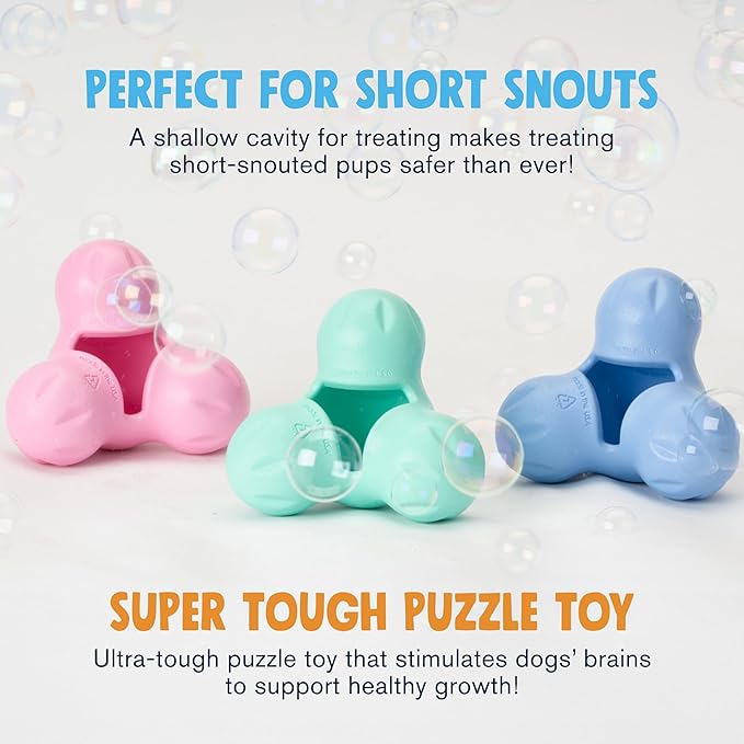 WEST PAW Zogoflex Tux Treat Dispensing Dog Chew Toy – Interactive Chewing Toy for Dogs – Dog Games for Aggressive Chewers, Fetch, Catch – Holds Kibble, Treats, Large 5", Periwinkle