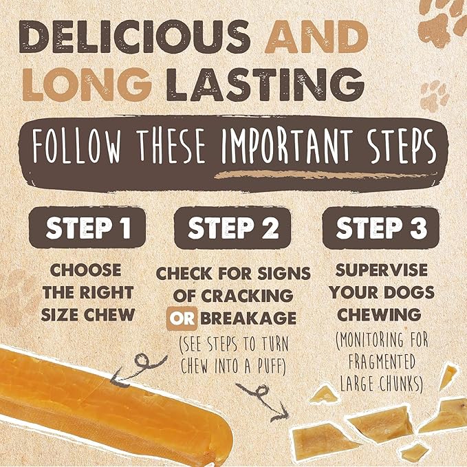 Mighty Paw Yak Cheese Chews for Dogs | All-Natural Long Lasting Treats. Odorless and Great for Oral Health. Limited-Ingredient Chews for Puppies & Power-Chewers (Large, 12 Pack)1 Count (Pack of 1)