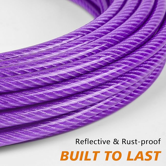 XiaZ Dog Tie Out Cable 50 Feet, Dog Runner for Yard Steel Wire Pet Cable Tether Line, Dogs Chains Heavy Duty for Outside Hold Large Dogs Up to 250 LBS