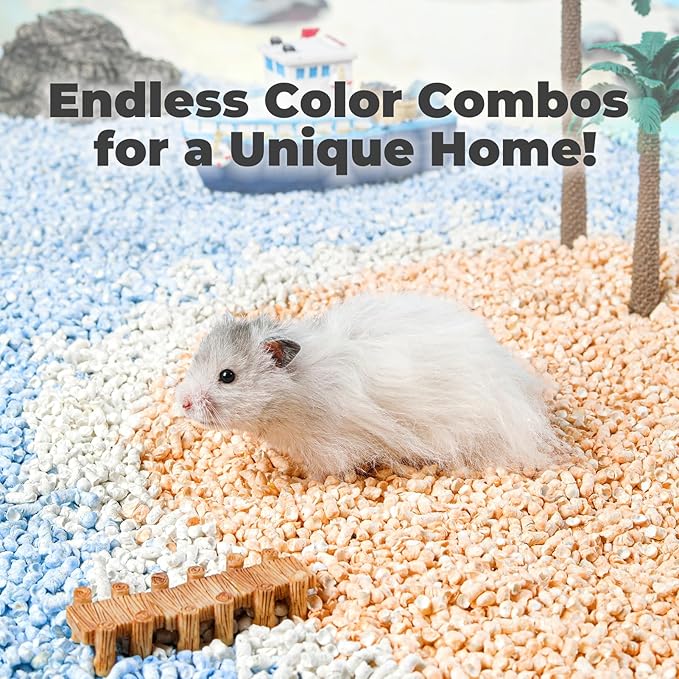 mini&moe Rabbit Litter Paper Pellet Bedding: Hamster Bedding Odor Control & Moisture Absorbent Natural Paper Pellet Bedding - for Small Animal Guinea Pigs,Rabbits Bedding 3.96lb