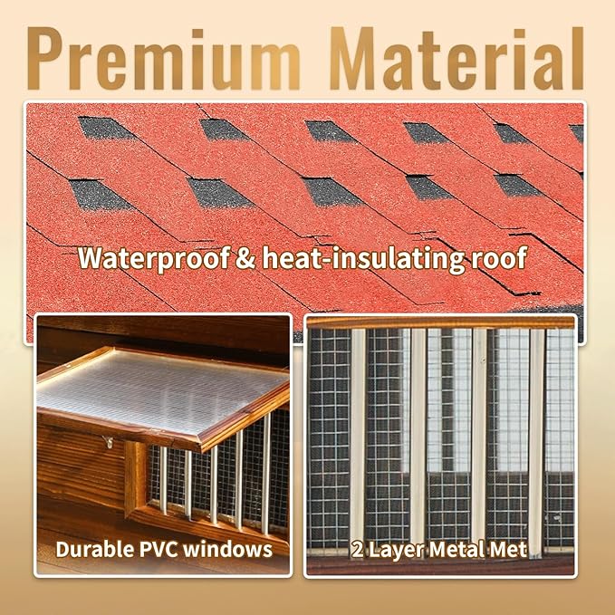 Waterproof Dog Houses for Large Dogs Outside with Door and Window, Luxury Dog House Outdoor, Sturdy Pet House for All Seasons and All Weather, 5XL