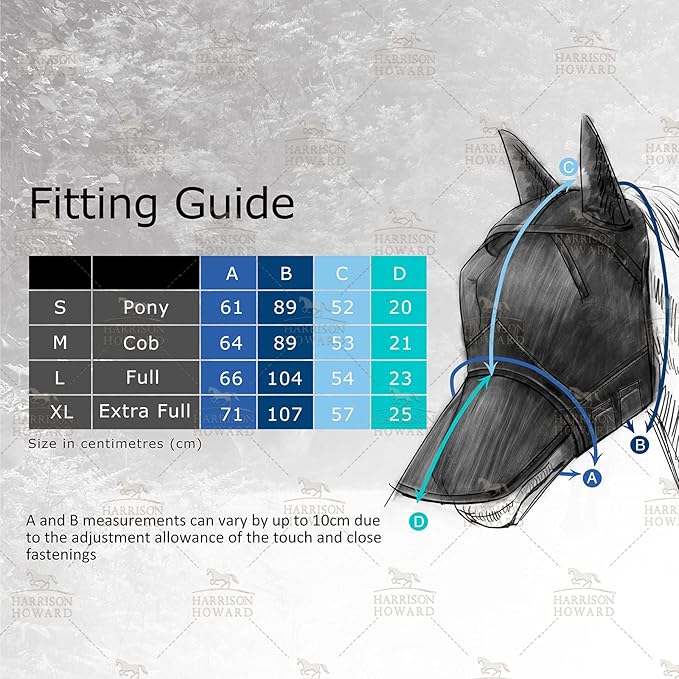 Harrison Howard LumiVista Horse Fly Mask Standard with Ears UV Protection for Horse Dream Star L Full Size
