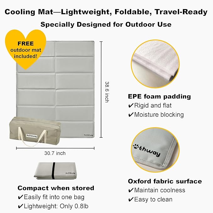 Dog Tent Cotton Fabric, Aluminum Poles and Camping Mat, Outdoor Weatherproof, Dog House Outdoor, Breathable with 2 Side Windows, Portable and Collapsible (Gray, Large)