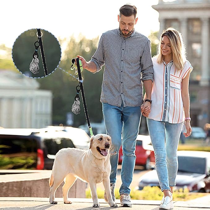 PuppyDoggy Dog Poop Bag Holder for Leash Waste Bag Carrier Dog Poop Bag Dispenser for Walking Running Bicycle Accessory 4 Pieces (Mixed Blue)
