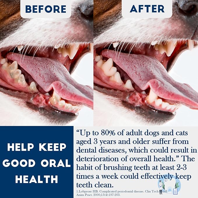 Dog Toothbrush Kit 2 Pack, Ultra Soft Pet Tooth Brush for Medium to Large Dogs & Cats, Animal Teeth Brushing Kit for Easy Dental Cleaning, 2 Pcs, Green