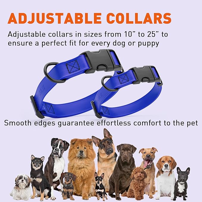 Dogline Biothane Waterproof Dog Collar with Quick Release Buckle Strong Coated Nylon Webbing with Odor- Proof for Easy Care Easy to Clean Fits Small Medium Large Dogs, Royal Blue 5/8" W 9-14" L