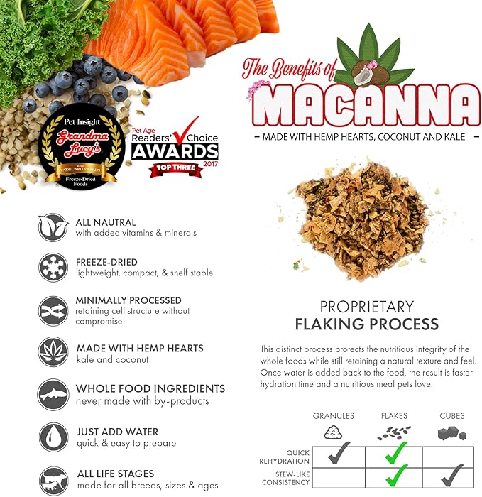 Grandma Lucy's Macanna Freeze Dried Grain Free Salmon Recipe Dog Food 1 Lbs, Model Number: 884308721252